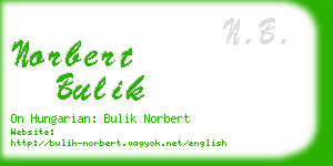 norbert bulik business card